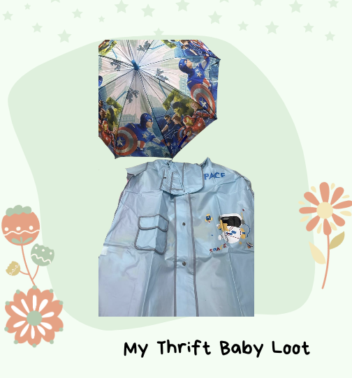 New Raincoat and kids umbrella set (5-8 years)